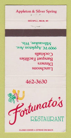 Matchbook Cover - Fortunato's Restaurant Milwaukee WI 30 Strike
