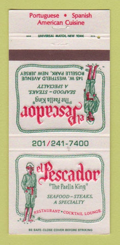 Matchbook Cover - El Pescador Restaurant Roselle Park NJ 30 Strike