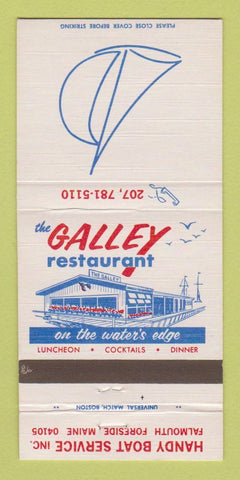 Matchbook Cover - Galley Restaurant Plymouth Foreside ME 30 Strike