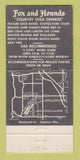 Matchbook Cover - Fox and Hounds Restaurant Hubertus WI CREASE 30 Strike