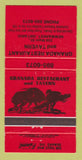 Matchbook Cover - Granada Restaurant Tavern Newmarket ON 30 Strike