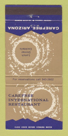 Matchbook Cover - Carefree International Restaurant Carefree AZ 30 Strike