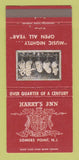 Matchbook Cover - Harry's Inn Somers Point NJ 30 Strike