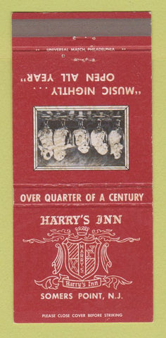 Matchbook Cover - Harry's Inn Somers Point NJ 30 Strike