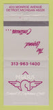 Matchbook Cover - Pegasus Restaurant Detroit MI 30 Strike