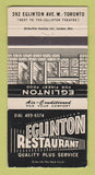 Matchbook Cover - Eglinton Restaurant Toronto ON WEAR 30 Strike