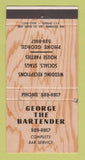Matchbook Cover - George the Bartender Canada WEAR 30 Strike