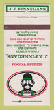 Matchbook Cover - JJ Finnegans Restaurant West Dundee IL Holland MI 30 Strike