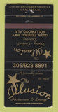 Matchbook Cover - The Illusion Restaurant Hollywood FL WEAR 30 Strike