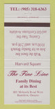 Matchbook Cover - Fine Line Restaurant Hamilton ON 30 Strike