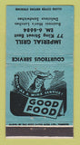 Matchbook Cover - Imperial Grill Restaurant 30 Strike