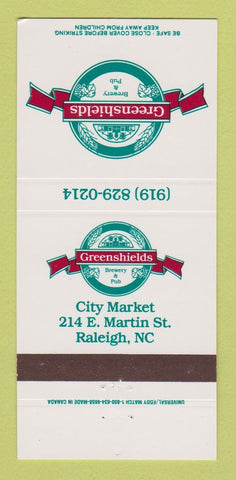 Matchbook Cover - Greenshields Brewery Pub Raleigh NC 30 Strike