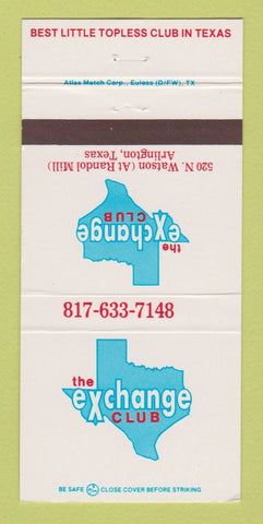 Matchbook Cover - Exchange Club Strip Club Arlington TX 30 Strike