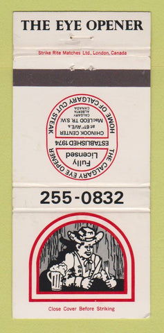 Matchbook Cover - Eye Opener Restaurant Calgary AB WEAR 30 Strike