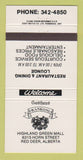 Matchbook Cover - Gasthaus Frankonia Red Deer AB 30 Strike