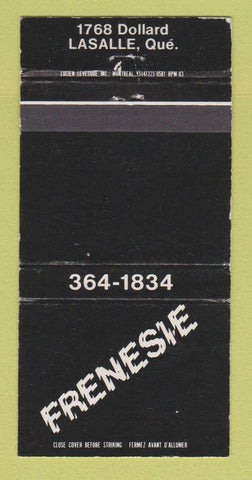 Matchbook Cover - Frenesie Lasalle QC Restaurant? WEAR 30 Strike