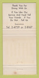 Matchbook Cover - Toro Restaurant Lounge Nassau Bahamas 30 Strike