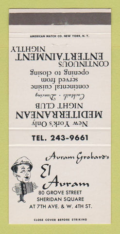 Matchbook Cover - Auram Grobard's El Auram New York City 30 Strike
