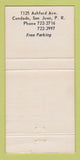 Matchbook Cover - King's Rib Condado San Juan Puerto Rico WEAR 30 Strike