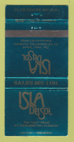 Matchbook Cover - Isla Del Sol St Petersburg FL WORN BACK 30 Strike
