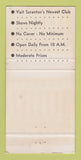 Matchbook Cover - El Dorado Club Scranton PA 30 Strike