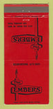 Matchbook Cover - Embers Restaurant San Antonio TX 30 Strike
