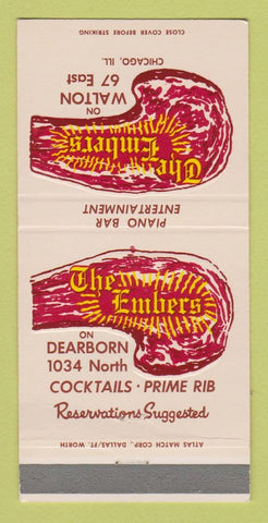 Matchbook Cover - Embers Restaurant Chicago IL 30 Strike