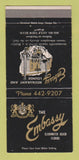 Matchbook Cover - Embassy Restaurant Clearwater Beach FL 30 Strike