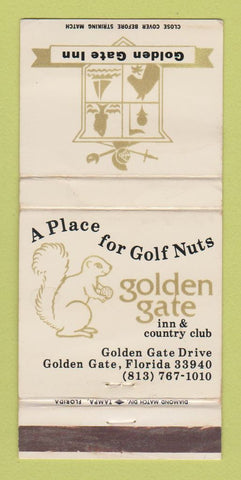 Matchbook Cover - Golden Gate Inn Golden Gate FL squirrel WORN 30 Strike