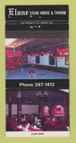Matchbook Cover - Elane Steak House Tavern ON? Canada 30 Strike