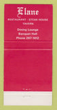 Matchbook Cover - Elane Steak House Tavern ON? Canada 30 Strike