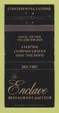 Matchbook Cover - Enclave Restaurant Club Dallas TX WORN 30 Strike