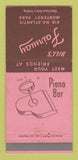 Matchbook Cover - Bill's Fairway Piano Bar Monterey Park CA 30 Strike