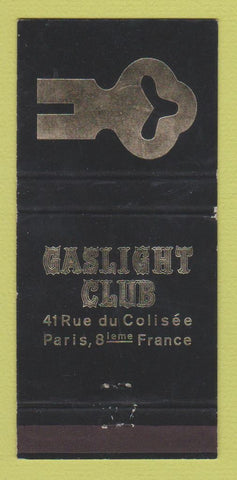 Matchbook Cover - Gaslight Club Paris France 30 Strike