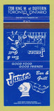 Matchbook Cover - James Bar and Grill Toronto ON 30 Strike