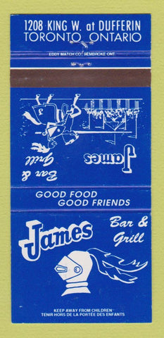Matchbook Cover - James Bar and Grill Toronto ON 30 Strike