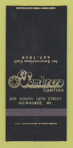 Matchbook Cover - El Sombrero Cantina Milwaukee WI 30 Strike