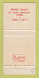 Matchbook Cover - The Guv'nor Steak House New York City 30 Strike