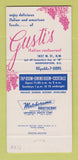 Matchbook Cover - Gusti's Italian Restaurant Washington DC 30 Strike