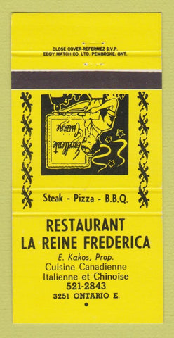 Matchbook Cover - Restaurant La Reine Frederica Chinese Canada ON? 30 Strike