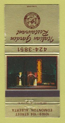Matchbook Cover - Italian Garden Restaurant Edmonton AB WEAR 30 Strike
