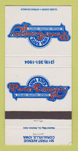Matchbook Cover - Iowa River Power Company Restaurant Coralville IA 30 Strike
