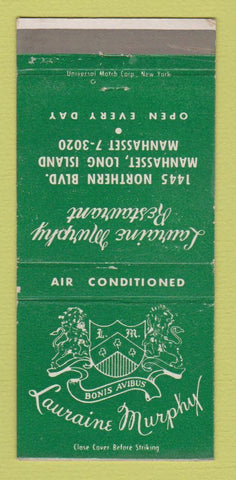 Matchbook Cover - Lauraine Murphy Restaurant Manhasset LI NY 30 Strike