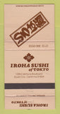 Matchbook Cover - Iroha Japanese Restaurant Studio City CA Sushi 30 Strike