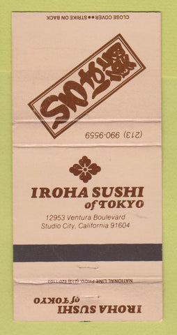 Matchbook Cover - Iroha Japanese Restaurant Studio City CA Sushi 30 Strike