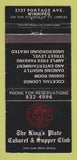 Matchbook Cover - King's Plate Cabaret Supper Club Winnipeg MB WEAR 30 Strike