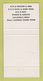 Matchbook Cover - Armstrong's BBQ House Winnipeg MB 30 Strike