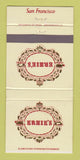 Matchbook Cover - Ernie's Restaurant San Francisco CA 30 Strike