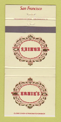 Matchbook Cover - Ernie's Restaurant San Francisco CA 30 Strike