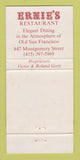 Matchbook Cover - Ernie's Restaurant San Francisco CA 30 Strike